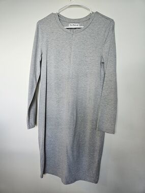 Rose Maternite Grey Nursing Maternity Long Sleeve Dress Size S Zip Front🔥